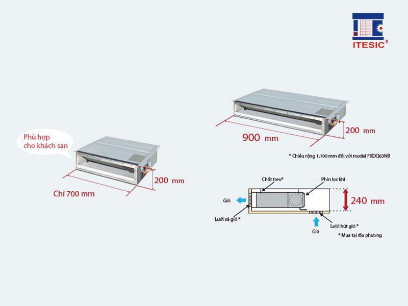Lắp điều hòa âm trần nối ống gió Trane